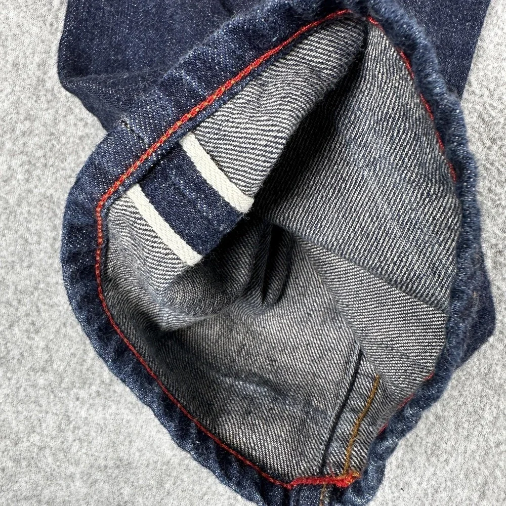 Gustin Jeans Blue Selvedge Denim Slim Taper Button Fly Raw Mens 31x32